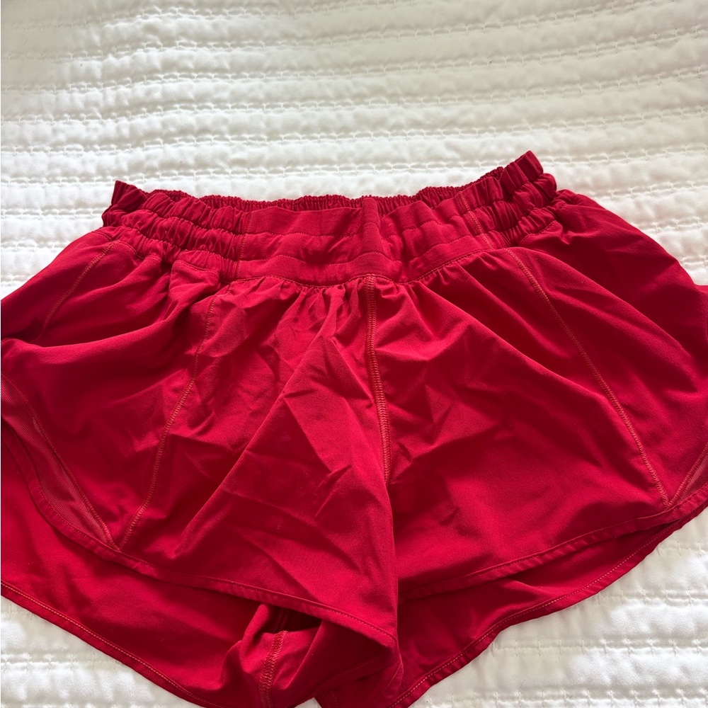 Women's Red Athletic Shorts